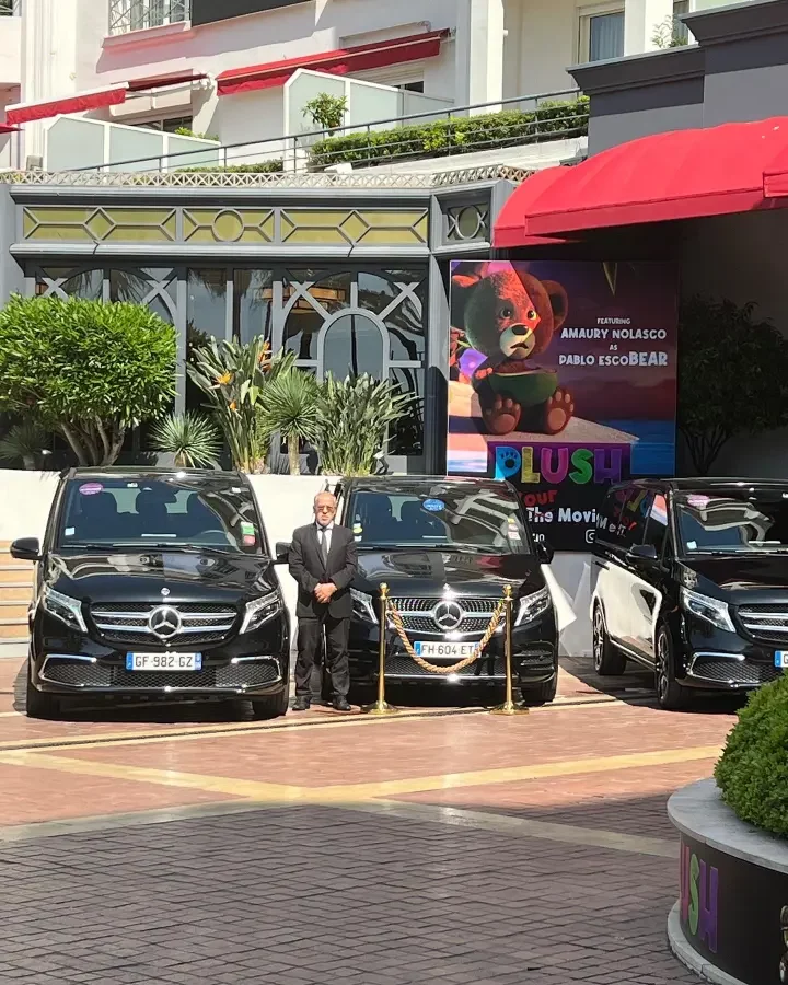 Chauffeur and van in a hotel in Cannes